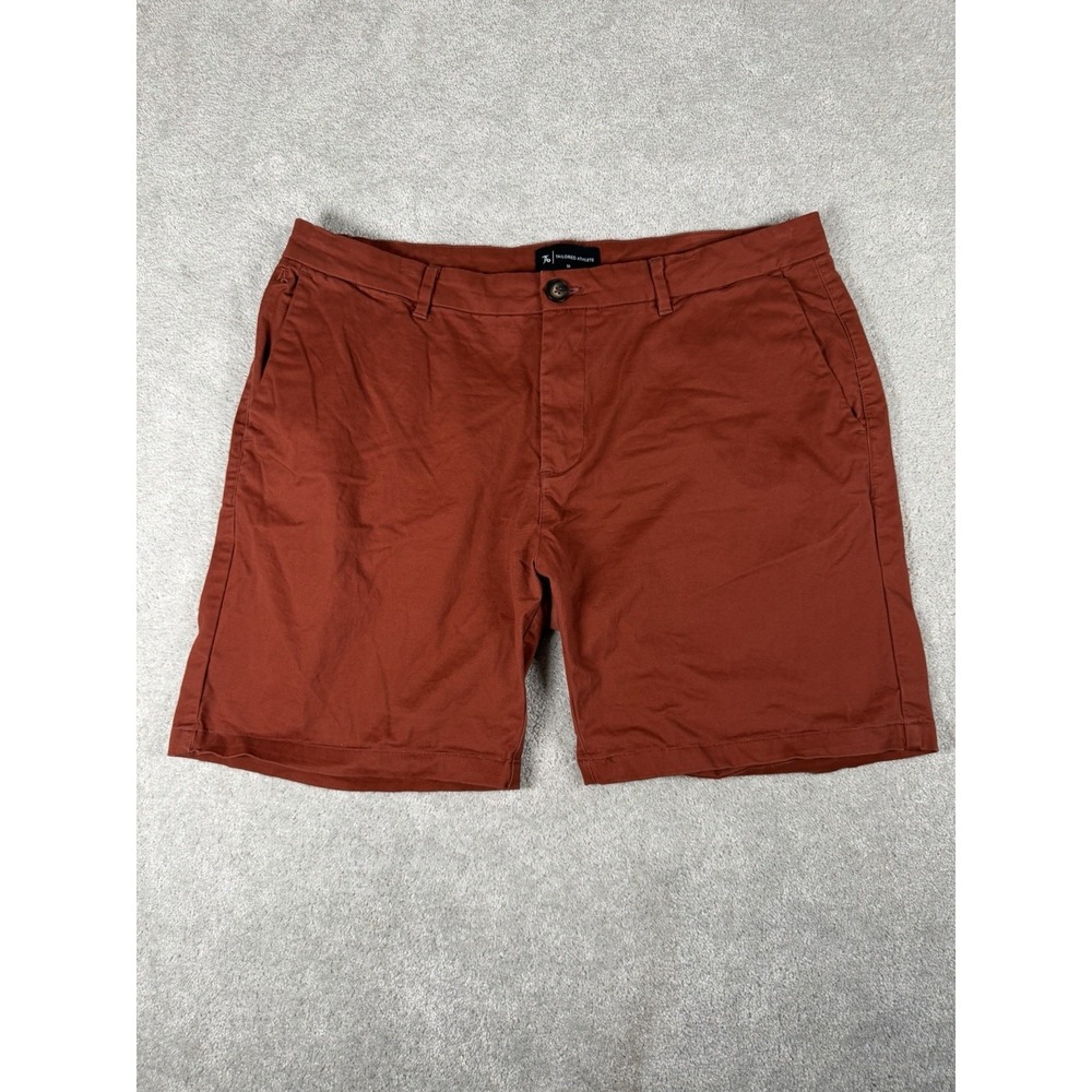 Tailored Athlete Men's 38 Burgundy Muscle Fit Chino Shorts - Modern Length 6.5"